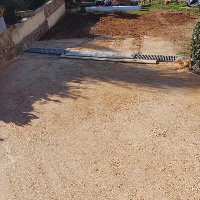 Plateforme gravillonnée